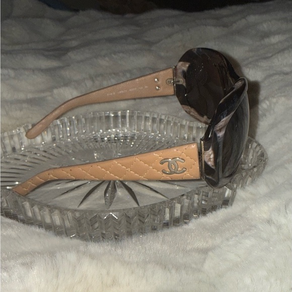 CHANEL Accessories - CHANEL Tan Sunglasses with Dark Lenses
